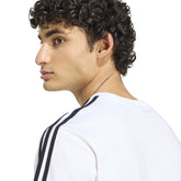 T-Shirt Uomo Adidas Essentials 3 Stripes Bianco Nero | NonSoloSport