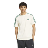 T-Shirt Uomo Adidas Essentials 3 Stripes Bianco Verde | NonSoloSport