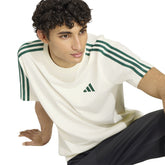 T-Shirt Uomo Adidas Essentials 3 Stripes Bianco Verde | NonSoloSport