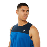 Asics T-Shirt Race Singlet Uomo Nero Blu | NonSoloSport