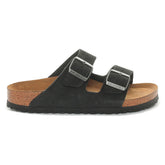 Ciabatta Donna Birkenstock Arizona Nabuck Soft Footbed Nero | NonSoloSport