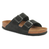 Ciabatta Donna Birkenstock Arizona Nabuck Soft Footbed Nero | NonSoloSport