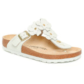 Ciabatta Donna Birkenstock Gizeh Flower Embellishment Bianco | NonSoloSport
