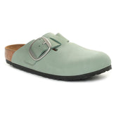 Ciabatta Donna Birkenstock Boston Big Buckle Nubuck Verde Acqua | NonSoloSport