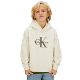 Felpa Bambino Calvin Klein Light Monologo Beige | NonSoloSport