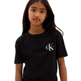 T-Shirt Bambino Calvin Klein Monologo Nero | NonSoloSport