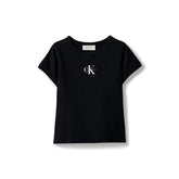 T-Shirt Ragazzo Calvin Klein Monologo Nero | NonSoloSport