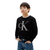 Maglione Ragazzo Calvin Klein Monogram Regular Nero | NonSoloSport