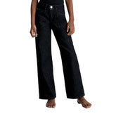 Pantalone Donna Calvin Klein Denim Nero Wide Leg Nero | NonSoloSport