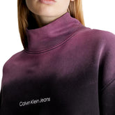 Felpa Donna Calvin Klein Fleece Tie&Dyed Rosa Nero | NonSoloSport