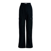 Pantalone Donna Calvin Klein Cargo Loose Zip Nero | NonSoloSport