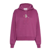Felpa Donna Calvin Klein Fleece Cappuccio Logo Gradient Viola | NonSoloSport