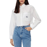 Camicia Donna Calvin Klein Crop Bianco | NonSoloSport
