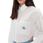 Camicia Donna Calvin Klein Crop Bianco | NonSoloSport