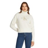 Maglione Donna Calvin Klein Monogramma Avorio | NonSoloSport