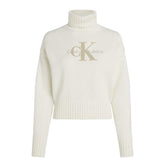 Maglione Donna Calvin Klein Monogramma Avorio | NonSoloSport
