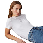 T-Shirt Donna Calvin Klein Monogramma Bianco | NonSoloSport
