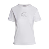 T-Shirt Donna Calvin Klein Monogramma Bianco | NonSoloSport