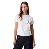 T-Shirt Slim Donna Calvin Klein Logo Bianco | NonSoloSport
