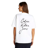 T-Shirt Donna Calvin Klein Logo Retro Bianco | NonSoloSport