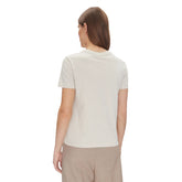 T-Shirt Donna Calvin Klein Regular Woven Label Beige | NonSoloSport