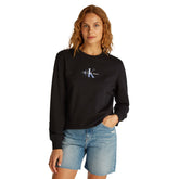 Felpa Donna Calvin Klein Monogram Nero | NonSoloSport