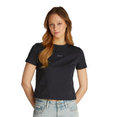T-Shirt Donna Calvin Klein Stemma Nero | NonSoloSport