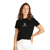 T-Shirt Donna Calvin Klein Regular Shadow Logo Nero | NonSoloSport