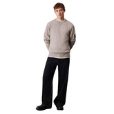 Felpa Uomo Calvin Klein Badge Grigio | NonSoloSport