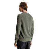 Maglione Uomo Calvin Klein Girocollo Cotone Logo Badge Embro Verde Militare | NonSoloSport