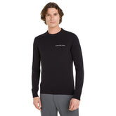 Maglione Uomo Calvin Klein Girocollo Cotone Logo Institutional Nero | NonSoloSport