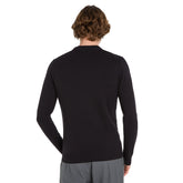 Maglione Uomo Calvin Klein Girocollo Cotone Logo Institutional Nero | NonSoloSport