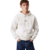 Felpa Uomo Calvin Klein Monogramma Avorio | NonSoloSport