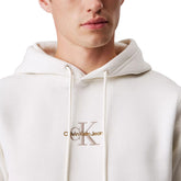 Felpa Uomo Calvin Klein Monogramma Avorio | NonSoloSport