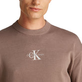 Maglione Uomo Calvin Klein Monogram Grigio | NonSoloSport