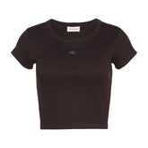 T-Shirt Donna Calvin Klein Label Marrone | NonSoloSport