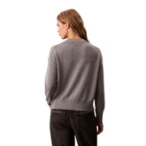 Maglione Donna Calvin Klein Cotton Graphic Grigio | NonSoloSport