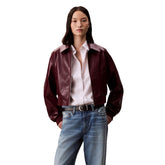 Giacca Donna Calvin Klein Leather Rossa | NonSoloSport
