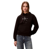 Felpa Donna Calvin Klein French Terry Monologo Nero | NonSoloSport