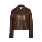Giacca Donna Calvin Klein Leather Moto Marrone | NonSoloSport