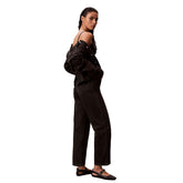 Jeans Donna Calvin Klein Denim Barrel Essential Nero | NonSoloSport