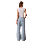 Jeans Donna Calvin Klein All-Over Logo Baggy Azzurro | NonSoloSport