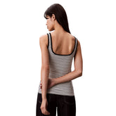 Canotta Donna Calvin Klein Scollo Rotondo Bianco Nero | NonSoloSport