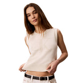 Canotta Donna Calvin Klein Monogramma Testurizzato Bianco | NonSoloSport