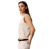 Canotta Donna Calvin Klein Monogramma Testurizzato Bianco | NonSoloSport