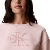 Felpa Donna Calvin Klein Terry Seasonal Monologo Rosa | NonSoloSport
