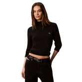 Maglione Donna Calvin Klein Woven Label Nero | NonSoloSport