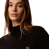 Maglione Donna Calvin Klein Woven Label Nero | NonSoloSport