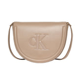 Borsa Calvin Klein Saddle Crossbody Beige | NonSoloSport
