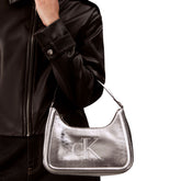 Borsa Calvin Klein Metallic Shoulder Grigio | NonSoloSport